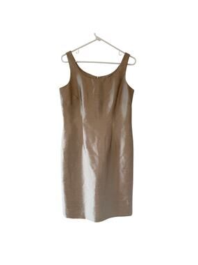 Women's Coldwater Creek Metalic Gold Sleeveless Sheath Dress Size 10